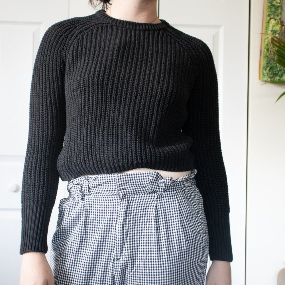 American Apparel Black Knit Sweater Size Medium